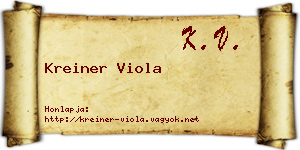 Kreiner Viola névjegykártya